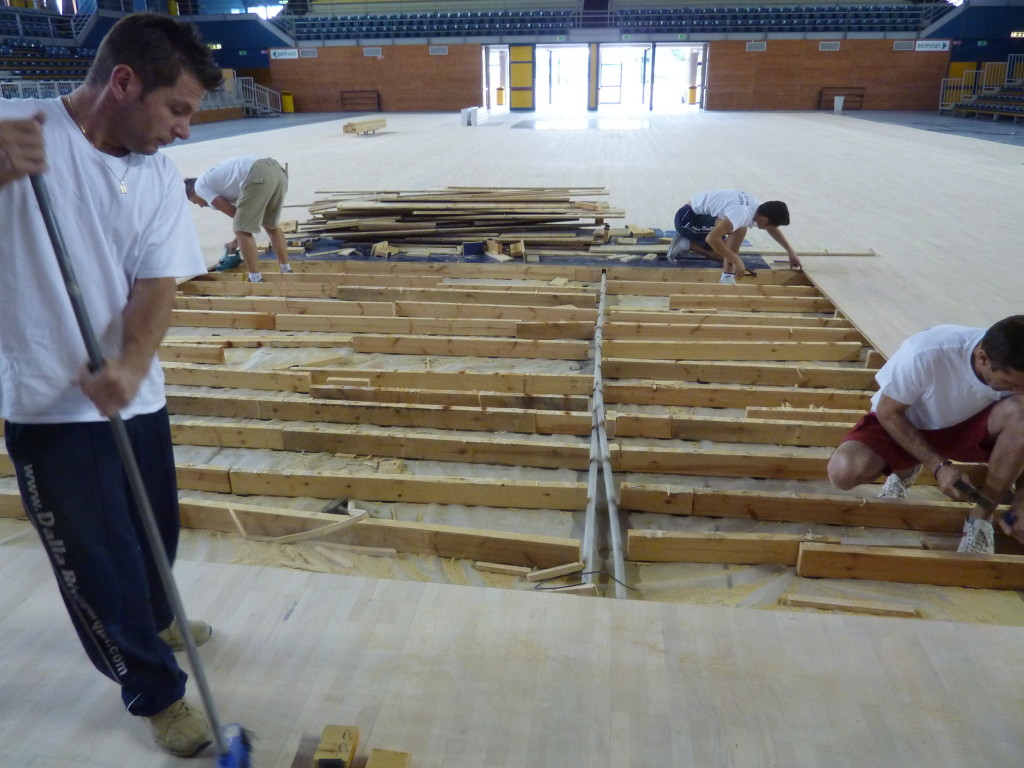 parquet sportivo manutenzione basket treviglio dalla riva sportfloors