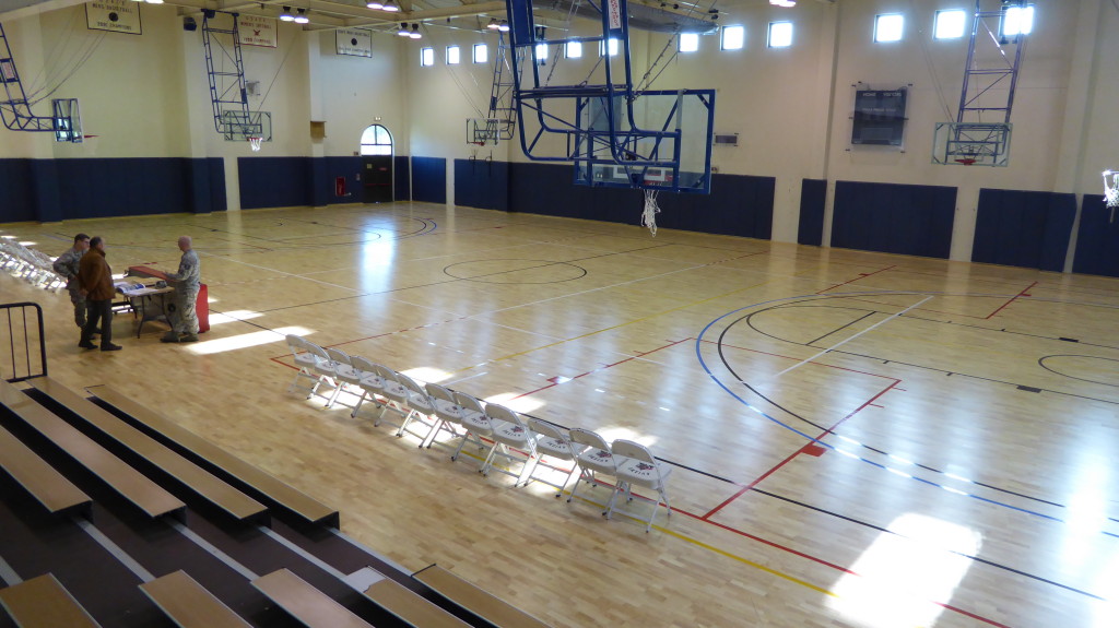 La palestra della base militare di Aviano con il nuovo parquet Dalla Riva Sportfloors