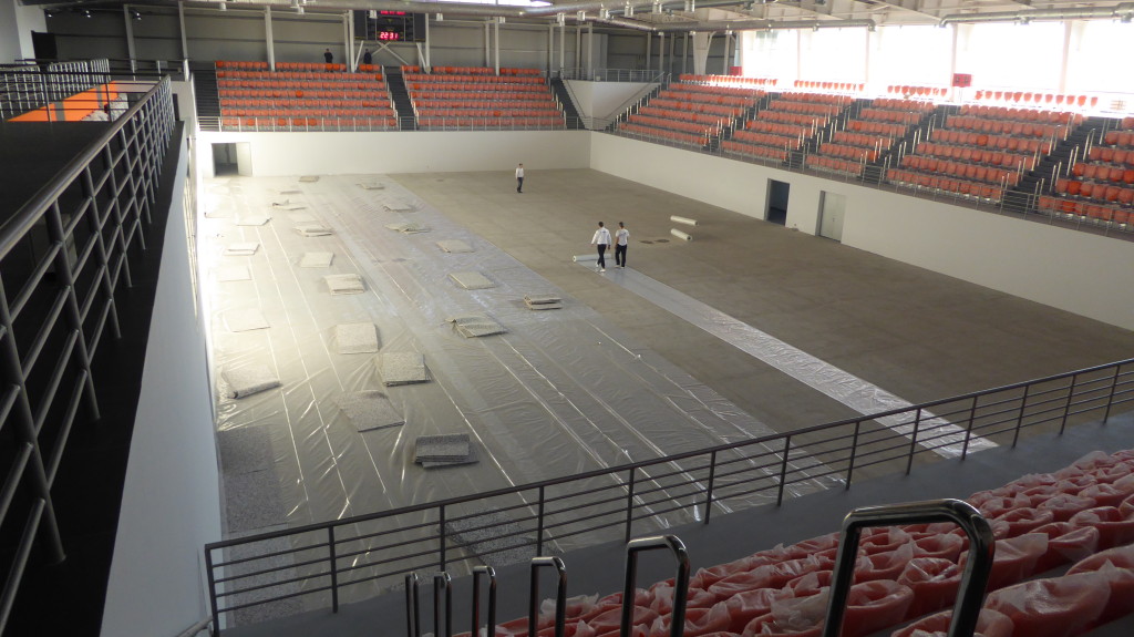 L'interno del palasport ove Dalla Riva Sportfloors ha installato un nuovo parquet sportivo