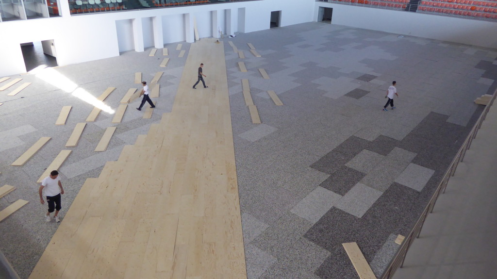 Installazione parquet sportivo Dalla Riva palasport Chisinau