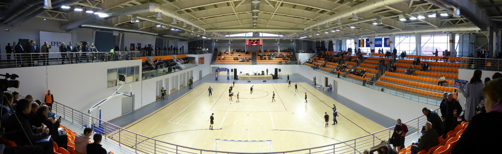 impianto sportivo moldavo con il parquet Dalla Riva Sportfloors pronto per l'inaugurazione