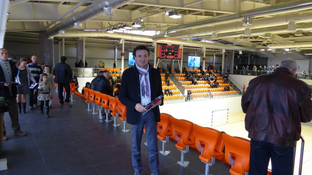 Luigino Dalla Riva all'interno della Futsal Arena nel municipio di Chisinau