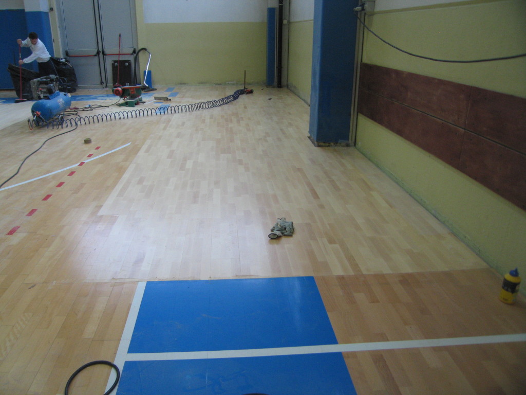 La pavimentazione in legno era già stata installata da Dalla Riva Sportfloors dieci anni fa