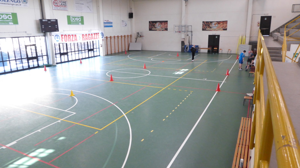 La palestra di Gossolengo con la vecchia pavimentazione in pvc