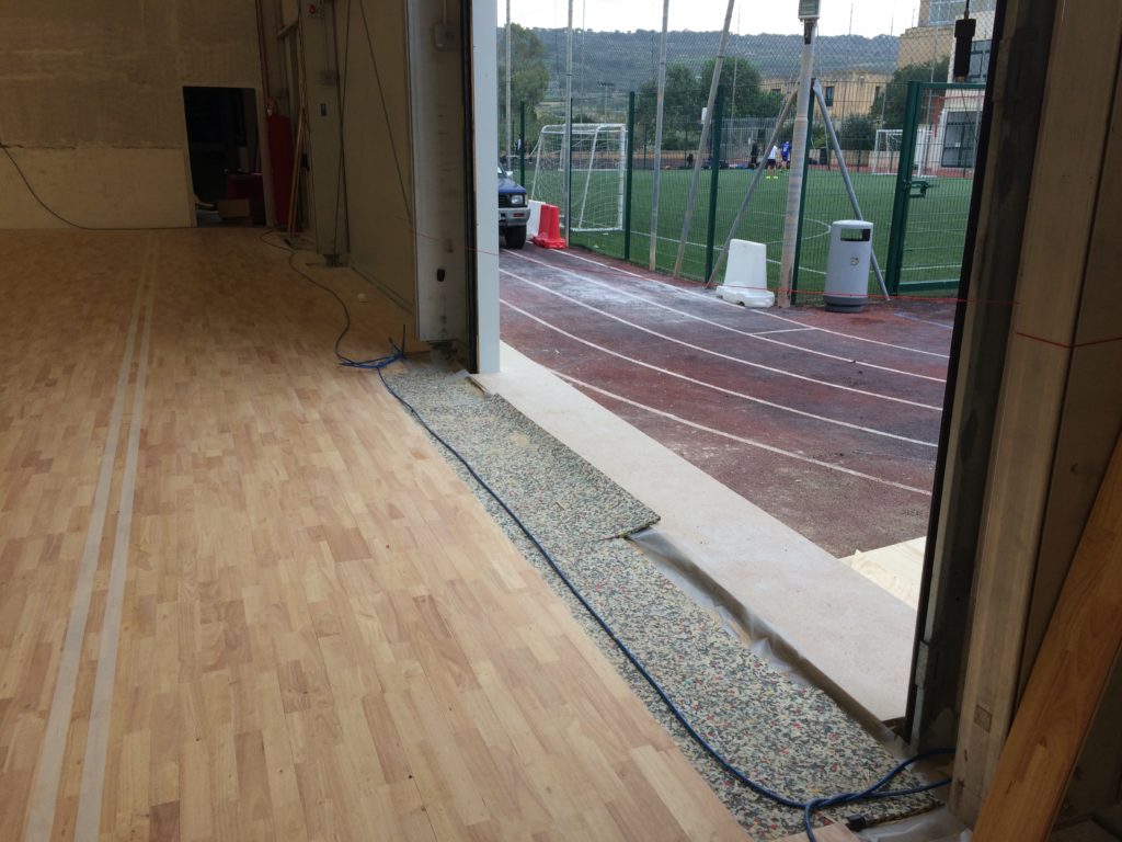 Altro dettaglio della nuova pavimentazione sportiva installata a Malta da Dalla Riva Sportfloors